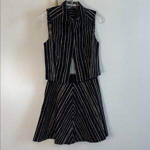 Alice + Olivia Black and White Striped Top & Skirt